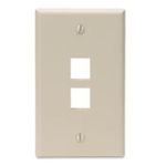 QuickPort® 41080-2IP Standard Wallplate, 1 Gang, 4.53 in H x 2.77 in W, Plastic, Ivory
