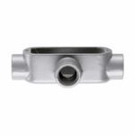 Crouse-Hinds Condulet® X75M Type X Conduit Body, 3/4 in Hub, 5 Form, 9.5 cu-in Capacity, Malleable Iron, Electro-Galvanized/Aluminum Acrylic Painted