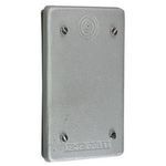 Appleton® Unilets™ FSK-1B-CA Cast Weatherproof Device Box Cover, 4-9/16 in L x 2-13/16 in W, Blank Cover, Copper-Free Aluminum