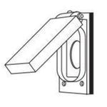 Killark® FCLG Weatherproof Cover, 1-5/8 in Dia, Duplex Round Receptacle Cover, Aluminum