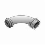 O-Z/Gedney 4Q-9250 4Q Series Concretetight Oiltight Raintight Liquidtight Conduit Connector, 2-1/2 in Trade, 90 deg Angle, Malleable Iron, Electroplated Zinc