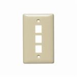 Bryant Electric netSELECT® NSP13LA Rear Load Multimedia Faceplate, 1 Gang, 3 Ports, Audio/Video/Voice/Data Module, Flush Mount, Thermoplastic