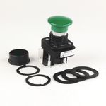 Rockwell Automation 800H-DR1A Non-Illuminated Pushbutton, 30.5 mm, 1NO-1NC Contact Configuration, Mushroom Head Operator, Green
