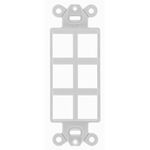 PREMISE WIRING ISF6OW Unloaded Decorator Outlet Frame, 1 Gangs, 6 Ports, ABS, For Use With Data, Fiber, Audio/Video Connectors, Off-White