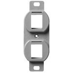 PREMISE WIRING BR106G Duplex Outlet Frame, 1 Gangs, 2 Ports, ABS, For Use With Data, Fiber, Audio/Video Connectors, Gray