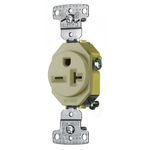 Wiring Device-Kellems tradeSELECT® RR205I Single Standard Straight Blade Receptacle, 125 VAC, 20 A, 2 Pole, 3 Wires, Ivory