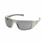 Pyramex® SW5620D Goliath® Dual Lens Sporty Style Protective Glasses, Scratch-Resistant Lens Coating, Gray Lens, White Frame, Plastic Frame, Polycarbonate Lens, Specifications Met: ANSI Z87.1-2010