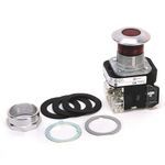 Allen-Bradley 800TC-FXQ24WA1 800T PB, 30mm Push Pull Device, No Twist Release, 24V AC/DC, 2 Pos., Std Mushroom Cap, No Legend on Cap, WHT, Finger Guards on Terminals, Full Voltage Type, 1 NCLB 1 NO Std Contacts, Incandescent Lamp, Push Pull
