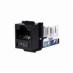 PREMISE WIRING SPEEDGAIN® XCELERATOR™ HXJ5EBK Standard Universal Modular Jack, Cat 5e Module, Keystone Mounting, 1 Ports