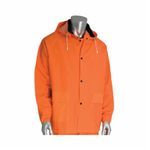 PIP® FALCON™ 201-360X2 3-Piece Premium Rainsuit, 2XL, Hi-Viz Orange, Polyester/PVC, 52 in Waist, 32 in L Inseam, Detachable Hood
