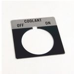 Rockwell Automation 800T Legend Plate,StandardOFF-COOLANT-ON, Package Quantity 1 ,Gray