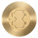 PREMISE WIRING SF3925 Duplex Flap Round Cover and Flange, 6-1/4 in L x 6-1/4 in W, For Use With Flush Floor Box, Brass