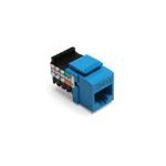 QuickPort® 41108-RL5 8-Conductor 8-Position UTP Connector, Cat 5 Module, Flush Mounting, 1 Ports, Plastic, Blue