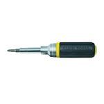 Klein® 32558 6-in-1 Ratcheting Nut Driver/Screwdriver, Measurement System: Imperial, 6 Piece, 1/4 in, 5/16 in, 3/8 in, 3/16 in, 1/4 in, #1, #2, #1, #2, 3/8 in Screwdriver Size, Cushion Grip Handle, Rubber/Steel, No Magnetized Tip