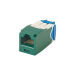 Panduit® TX6A™ 10Gig™ CJ6X88TGGR 8-Position 8-Wire RJ45 TG Style Universal Jack, Cat6a/Mini-Com® Module, 1 Ports, Green