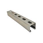 Kindorf® B-905-M-10 B Series Punched Metal Channel, 9/16 in Slot, 1-1/2 in Slot Spacing, 14 ga Thickness, 10 ft L