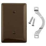 Bryant Electric NP14 Standard Blank Wallplate, 1 Gang, 4.63 in H x 2.88 in W, Nylon, Brown