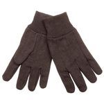 Klein® 40002 1-Stage Heavy Weight Jersey Gloves, Jersey Glove, Straight Thumb Style, Universal, Cotton/Jersey, Dark Brown, Knit Wrist Cuff, Fleece Lining