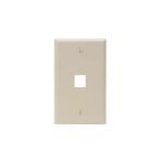 QuickPort® 41080-1IP Standard Wallplate, 1 Gang, 4.53 in H x 2.77 in W, Plastic, Ivory