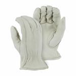 Majestic Glove 1510/M A-Grade Work Gloves, Drivers Glove, Keystone Thumb Style, M/SZ 9, Leather Palm, Cowhide Grain Leather, Cream