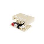 Hubbell Wiring Device-Kellems iSTATION™ OptiChannel HSB4EI HSB Series 4-Port Molded Construction Surface Mount Box, Keystone 4 Module, For Use With MT6, MT7 and MT8 Raceway, Surface Mount, Thermoplastic