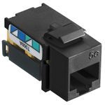 PREMISE WIRING NETSELECT® NSJ5EBK Standard Modular Voice/Data Jack, Cat 5e Module, Threaded Mounting, Cold Rolled Steel