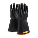 Novax® 155-2-14/12 Insulating Electrical Safety Gloves, SZ 12, Natural Rubber, Black with Orange Liner, 14 in L, ASTM Class: Class 2, 17000 VAC/25500 VDC Max Use Voltage