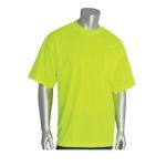 PIP® 310-CNTSNLY/2X 310-CNTSN Crew Neck Non-ANSI Short Sleeve T-Shirt, 2XL, Hi-Viz Lime Yellow, Bird's Eye Polyester