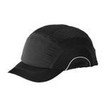 JSP® HARDCAP A1+™ 282-ABS150-11 Adjustable Back Baseball Style Low Profile Short Brim Bump Cap With EVA Foam Padding Liner/80% Polyester/20% Cotton Cap, OS, Black, HDPE with EVA Foam Padding Liner/80% Polyester/20% Cotton Cap, Elastic Strap Suspension