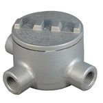 Appleton® Unilets™ GRT150 GR Series T-Style Dust-Ignitionproof Explosionproof Conduit Outlet Box With Cover, 1-1/2 in, 4.88 in Cover Opening, 72 cu-in Capacity, Triple Coated