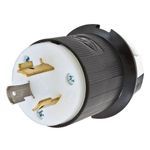 Wiring Device-Kellems Twist-Lock® Insulgrip® HBL2331 Grounding Locking Plug, 277 VAC, 20 A, 2 Pole, 3 Wires, Black/White