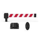 Banner Stakes PL4126 PLUS Wall Mount System, Red/White Diagonal Stripe Banner, Includes: 1 PLUS Wall Mount Kit, 1 PLUS Banner Head, Belt Length 15 ft, Suitable for Indoor/Outdoor Use