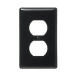 PREMISE WIRING NP8BK Standard Wallplate, 1 Gang, 4.63 in H x 2.88 in W, Nylon, Black