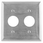 Bryant Electric SS72 Standard Wallplate, 2 Gangs, 4.5 in H x 4.6 in W, 302/304 Stainless Steel