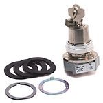 Allen-Bradley 800T-J42KH4 800T PB, 30mm Selector Switch, 3 Position Selector Switch, KH4 Cam, No Guards - on Terminals, Maint., Lock-Center, Std. Key, D018 (Std. Key), Device with Packaging