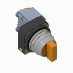 Allen-Bradley 800T-16JA91KC7 800T PB, 30mm Selector Switch, 3 Position Selector Switch, 120V AC 50/60 Hz, Std Knob Type, Amber, Spring Return from Both, KC7 Cam, 120V AC 50/60 Hz, KC7 Cam, Incandescent Lamp, Std Knob Spring Return> <