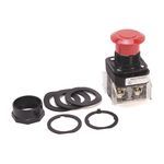 Rockwell Automation 800H-FRXM6A7 Non-Illuminated Push-Pull Switch, 30.5 mm, 1NCLB-1NC Contact Configuration, Mushroom Head/Push/Pull Operator, Red