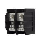 Bussmann 16375-2 Barrier Power Distribution Block, 600 VAC/VDC, 420 A, 2 Pole, 14 to 4 AWG Wire, Aluminum/Molded Thermoplastic