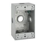 BELL® 5323-0 Weatherproof Outlet Box With Lug, Die Cast Aluminum, 18.3 cu-in Capacity, 1 Gang, 5 Outlets, 4-1/2 in H x 2-3/4 in W x 2 in D Dimensions