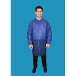 Keystone Safety LC0-NBE-NW-HD-V-3XL-NAVY Lab Coat, Navy, Heavy Duty Polypropylene, No Pockets, Elastic Wrists, Velcro Front, Single Collar, 3XL