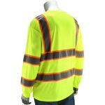 PIP® 313-1345-LY/S 313-1345 2-Tone Long Sleeve T-Shirt, S, Hi-Vis Yellow, Polyester Birdseye Mesh