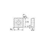 Kennametal® SPEB422/KC725M Milling Insert, SPEB Insert, 422 Insert, Carbide, Manufacturer's Grade: KC725M, Square Shape