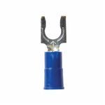 Scotchlok™ 051128-58839 Insulated Locking Fork Terminal, 16 to 14 AWG Conductor, 0.88 in L, Brazed Seam Barrel, Copper, Blue