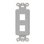 PREMISE WIRING ISF2GY Unloaded Decorator Outlet Frame, 1 Gangs, 2 Ports, ABS, For Use With Data, Fiber, Audio/Video Connectors, Gray