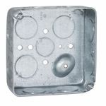 RACO® 191 Square Box, Steel, 21 cu-in Capacity, 13 Knockouts, 4 in H x 4 in W x 1-1/2 in D Dimensions