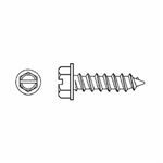BBI 696495 Type A Self-Tapping Screw, Measurement System: Imperial, #14-10 Thread, 1-1/2 in OAL, Hex Washer Head, Slotted Drive, Carbon Steel, Zinc CR+3
