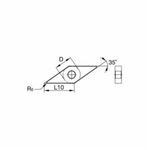 Kennametal® Kenloc™ VNMG331FF High Performance Turning Insert, VNMG Insert, Material Grade: K, M, N, P, S, 35 deg Diamond Shape, Negative Rake, Carbide, Manufacturer's Grade: KCU10
