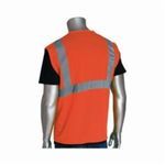 PIP® 302-MVG-OR-2X 302-MVG Safety Vest, 2XL, Hi-Viz Orange, Polyester, Hook and Loop Closure, ANSI Class: 2
