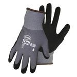 Boss® Tech® 1UH7830X General Purpose Gloves With Color Coded Hem, Coated, XL, PU Palm, Foam Nitrile/Nylon/Spandex®, Black/Gray, Knit Wrist Cuff, Nitrile Coating, Seamless