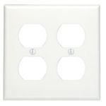 Leviton® 88016 Standard Wallplate, 2 Gangs, 4.5 in H x 4.56 in W, Thermoset, White